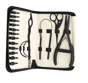 Ensemble d'outils pour extensions de cheveux, pour utilisation en gros, en acier inoxydable avec étui en cuir - Product Image 4