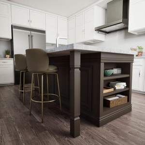 Pieds de meuble en bois massif décoratifs pour îlot de cuisine, colonnes de support de table, base de meuble en bois - Product Image 2