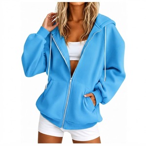 Fashion Oversized Hooded <b>Zip</b> Jacket with Pockets Women's Soft Cotton Blend Full <b>Zip</b> Hoodie Relaxed Fit Women's <b>Cardigan</b> Hooded - Product Image 6