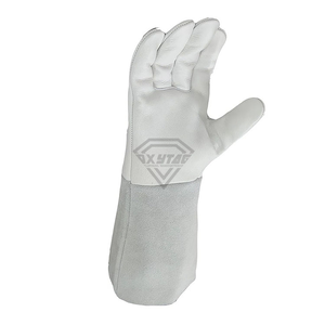 Professional White Genuine Leather Welding <b>Gloves</b> Heavy Duty Industrial Safety Protective Gauntlet <b>Long</b> Cuff Work <b>Glove</b> Durable - Product Image 3