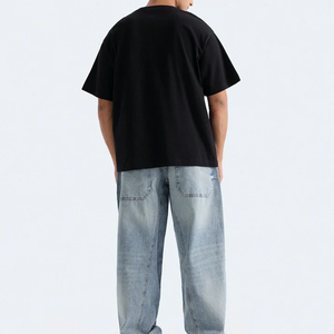 90s Retro Streetwear Graphic Drop Shoulder Tee - Brutalist <b>Geometric</b> Print Oversized Cotton T-<b>Shirt</b> - Product Image 4
