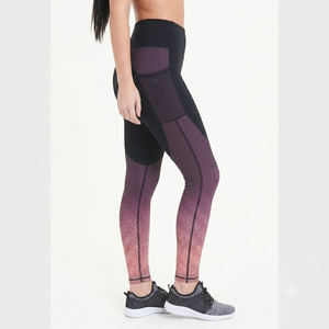 Leggings de yoga imprimés par sublimation pour femmes, leggings de sport texturés à dégradé avec poche latérale - Product Image 3
