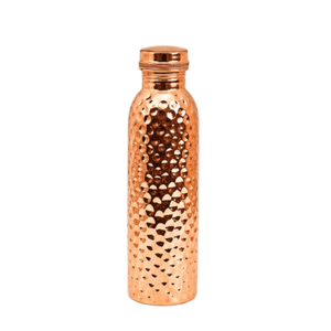 Bouteille d'eau en cuivre pur de qualité supérieure avec design ergonomique incurvé, finition mate, anti-fuite, récipient en cuivre ayurvédique pour la gym, le yoga et la maison - Product Image 5