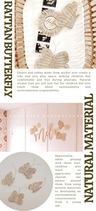 El diseño más hermoso: mariposas tejidas con ratán natural, decoración de pared para habitaciones infantiles. - Product Image 6