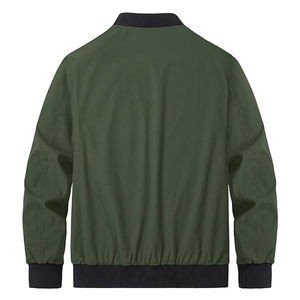 Chaqueta Bomber Deportiva y de Entretenimiento, Estilo Delgado, Primavera-Otoño, Talla Grande, Casual, con Cierre y Botones - Product Image 5