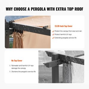 Pergola Retrattile da Esterno 3,6m x 4,8m con Tettoia in Alluminio, Pergola Moderna Parasole con Palo in Metallo - Product Image 3