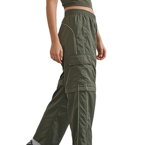 Pantalones Cargo de Mujer, Diseño Moderno, Personalizados, Lisos, 100% Algodón, Múltiples Bolsillos, Cintura Elástica, Alta Calidad, Corte Regular, Ligeros - Product Image 1