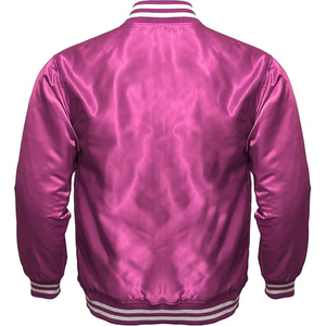 Men's Exclusive White Satin Varsity Jacket with Full-snap Heat Custom Logo <b>Printed</b> <b>Stand</b> Collar Canvas Material for Basketball - Product Image 6