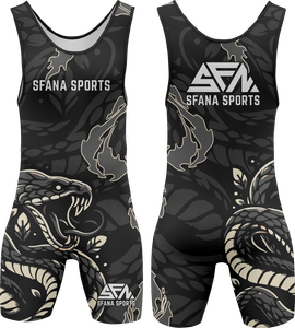 Traje de Lucha Libre para Hombre SFANA SPORTS, Sublimado con Estampado de Serpiente, Compresión Ajustada, Sin Mangas, para Todas las Temporadas - Product Image 1