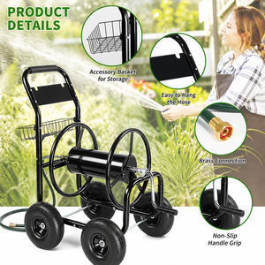 Carro Enrollador de Manguera Metálico de 200 pies con Ruedas, Cesta de Almacenamiento para Cuidado del Hogar y Jardín, Portátil ODGGAD018 - Product Image 6