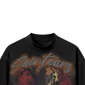 Camiseta sin mangas de punto para hombre 2026 con diseños gráficos y colores personalizados, estampado DTG y pedrería, estilo urbano oversize - Product Image 2