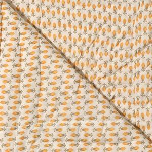 Couverture matelassée 100 % coton biologique, motif floral moderne jaune, ensemble de couette en coton matelassé, pour toutes les saisons, usage domestique, motif jaune et gris - Product Image 5