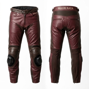 Pantalones de Motociclismo de Cuero Genuino Hechos a Mano para Hombre y Mujer, Tallas Personalizadas, Equipamiento para Pista - Product Image 2