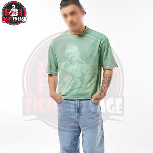 Camiseta Clásica de Manga Corta a Rayas de Corte Regular para Hombre, Estilo Urbano, para Otoño e Invierno, Uso Diario, Lavado Ácido - Product Image 2