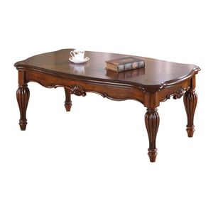 Table basse rectangulaire en cerisier avec pieds tournés - Product Image 1