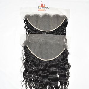 Extensions de cheveux humains 13*6 Frontal Braiding 100% non traités, ondulation profonde, cheveux vierges indiens de temple, couleur naturelle noire, pour femmes, pour revendeurs - Product Image 5