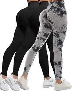 Leggings de yoga sin costuras color granate de secado rápido para mujer, 100% algodón, cintura alta, con logo personalizado, pantalones ajustados para mujer en venta - Product Image 4