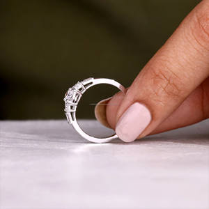 14K แหวนหมั้นเพชรสำหรับผู้ใหญ่ที่ทำจากหินห้าชิ้นของขวัญครบรอบแต่งงานของขวัญสำหรับเธอไม่เหมือนใครสำหรับภรรยา - Product Image 5