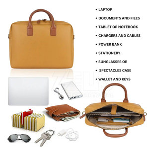 Sacs pour ordinateur portable en cuir de vachette 100% authentique, prix de gros, design OEM personnalisé, sacs pour ordinateur portable en cuir pour hommes - Product Image 5