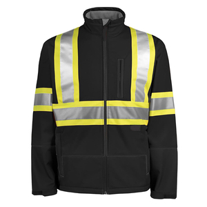 2026 High Visibility Reflective Safety Black Color Durable Outdoor Workwear High Visibility Reflective Tape <b>Waterproof</b> <b>Jackets</b> - Product Image 1