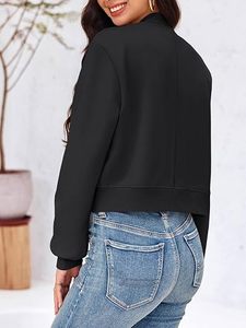 Chaqueta Bomber de Poliéster Tejido Blanco para Mujer, Personalizada, al por Mayor, Zeta Phi Beta, Larga, con Cierre de Cremallera, Estilo Crop - Product Image 5