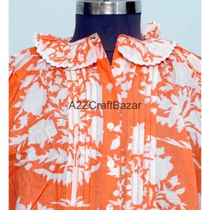 Vestido Mini Casual de Oficina para Mujer, Hecho a Mano con Tela de Punto 100% Algodón, Cuello Redondo, Estampado Floral, Transpirable, Manga Larga - Product Image 3