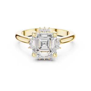 Anillos de Compromiso y Boda Clásicos para Mujer, Oro Sólido de 14K, Corte Asscher de 2 CT, Diamante Cultivado en Laboratorio con Certificado IGI, Regalo para Fiesta - Product Image 1