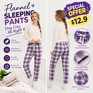 Wholesale Sleeping Flannel Trousers Women's Cotton <b>Pajama</b> Casual Night Wear Sleeping <b>Pajama</b> <b>Plaid</b> Check Drawstring Pants - Product Image 5