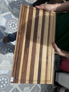 Planche à découper rectangulaire en bois, épaisseur 1,5 cm, motif rayé antidérapant - Product Image 6