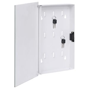 Boîte à clés blanche 11,8"x7,9"x1,6" avec tableau magnétique, organiseur mural pour courrier et clés - Product Image 2