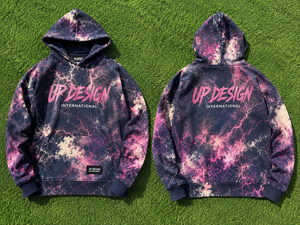 เสื้อฮู้ดดี้พิมพ์ลายกาแล็กซี่สีม่วงแบบกำหนดเอง ทรงโอเวอร์ไซส์ สตรีทแวร์ หนานุ่ม ใส่ได้ทั้งผู้ชายและผู้หญิง - Product Image 6