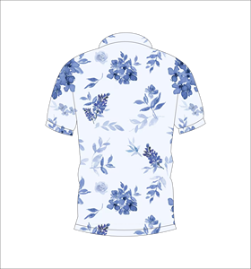 เสื้อโปโลชายสีน้ำเงินลายดอกไม้ พิมพ์ลายทั้งตัว แขนสั้น สไตล์ลำลอง สำหรับเล่นกอล์ฟ - Product Image 2