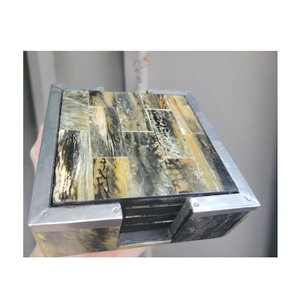 Sous-verres en corne naturelle polie de qualité supérieure, prix usine Inde, pour la maison et les restaurants, avec support - Product Image 3