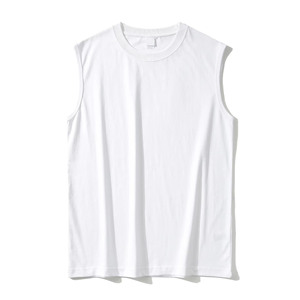 เสื้อกล้ามออกกำลังกายผู้ชายสั่งทำขายส่ง ผ้าฝ้าย 95% สแปนเด็กซ์ 5% – ทรงเข้ารูป ผ้าริบ สำหรับฟิตเนส - Product Image 3