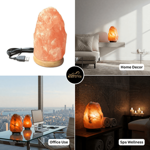 Lámparas de Sal del Himalaya Naturales de 1 a 15 kg, Base de Madera Tallada a Mano, Modernas, Duraderas, Embalaje Personalizado, Decoración para el Bienestar, Lámparas de Sal de Roca Auténticas - Product Image 4