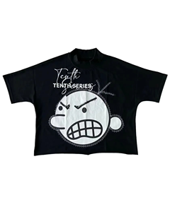 Camiseta de Manga Corta con Cuello Redondo y Estampado de Dibujos Animados de la Décima Serie para Hombre, Talla Grande, Estilo Casual Urbano, Poliéster/Algodón, Antiarrugas, Secado Rápido - Product Image 4
