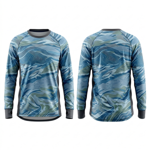 Chemise de pêche pour homme à manches longues, séchage rapide, UPF 50, impression par sublimation, motif poisson bleu, pull-over - Product Image 6