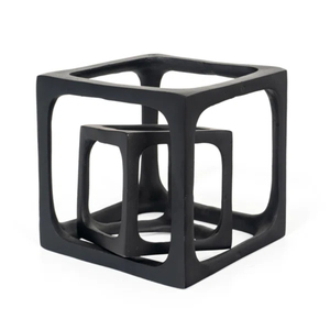 Nuevo Juego de Esculturas Geométricas Huecas de Cubo para Mesa, de Aluminio, Hechas a Mano, Modernas, Minimalistas, Decorativas, para Hogar u Oficina, 2 Piezas - Product Image 4