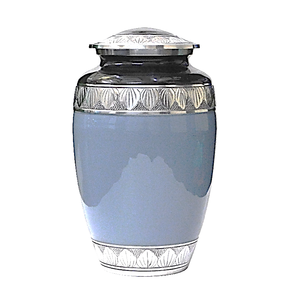 Urnes funéraires en aluminium pour adultes avec gravure, finition bleu étain et noir, fournitures funéraires en métal pour cendres humaines - Product Image 3