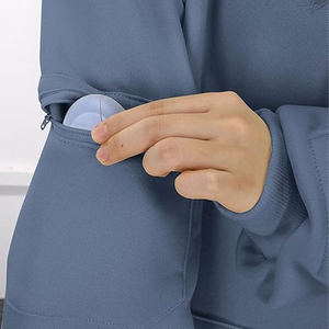 Sweat-shirt personnalisé épais pour le voyage en avion, en polaire brossée douce, avec masque pour les yeux intégré, confortable - Product Image 3