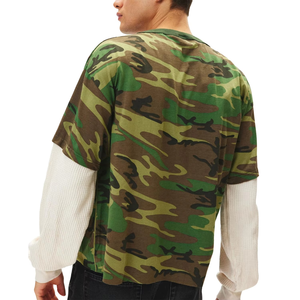 100% Cotton O-Neck Men's <b>T</b> <b>shirts</b> Comfortable <b>Raglan</b> Baseball Tee with Long <b>Sleeves</b> Cotton Fabric <b>T</b> <b>shirts</b> - Product Image 3
