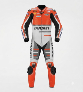 ชุดแข่งรถมอเตอร์ไซค์ Rucati Premium Leather MotoCP แบบชิ้นเดียว/ชุดจั๊มสูท พร้อม Hump Level 2 CE ผลิตตามสั่ง - Product Image 1