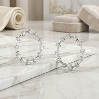 Boucles d'oreilles créoles ouvertes en or massif 0,70 CTW avec diamants de formes variées (rond, poire, marquise) sertis à griffes, bijoux de luxe à charnière pour femme