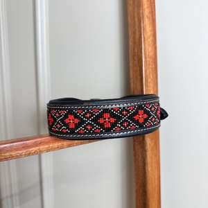 Personalized Western Hand Tooled Beaded 100% Genuine Leather Engraved Padded Dog Puppy Collar Stainless Steel Rust Proof Buckle - Product Image 2