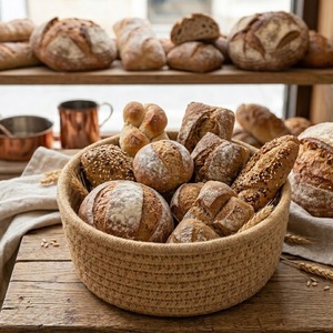 Minimal Set Of 3 Brown Macrame <b>Baskets</b> Suitable For Home Organizer Bathroom Kitchen And Aesthetic Storage Solution From India - Product Image 2