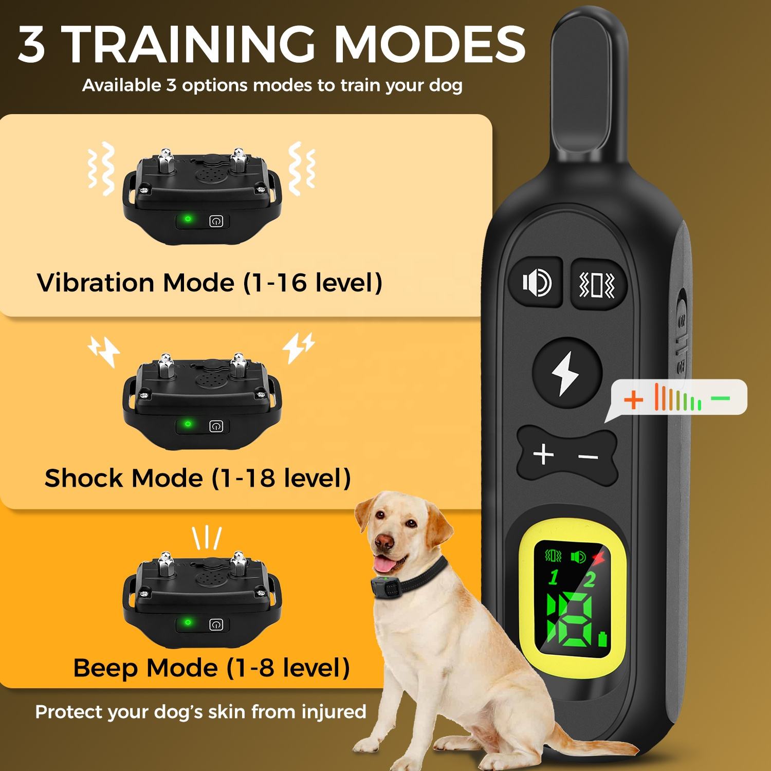 Dog Collar PET998DRB Dog Training Collar Rechargeable And