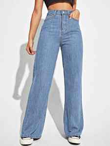 Jeans en denim noir ciré personnalisé DENIM, coupe évasée, empilés, pour hommes - Product Image 3