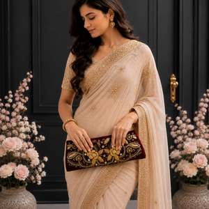 Bolso de mano indio con cuentas para fiesta, diseño elaborado, tipo clutch, étnico, para novia, de noche, hecho a mano, de lujo, para boda, festivo, para mujer - Product Image 3