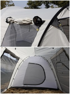 Grande tente de camping familiale pour 4 personnes, imperméable, PU 3000 mm, tente tunnel double couche avec 1 chambre et 1 salon pour les événements - Product Image 3
