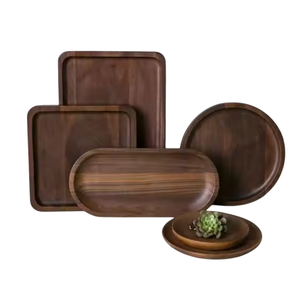 Bandejas Decorativas Vintage para Mesa de Centro, Juego de Bandejas de Madera Marrón Premium para Servir, Decoración y Organización de Mesa de Comedor - Product Image 1